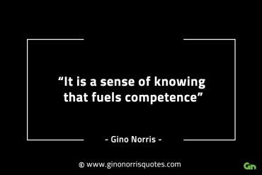 It is a sense of knowing that fuels competence GinoNorrisINTJQuotes