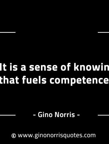 It is a sense of knowing that fuels competence GinoNorrisINTJQuotes