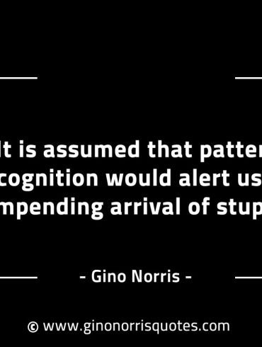 It is assumed that pattern recognition GinoNorrisINTJQuotes