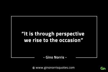 It is through perspective we rise to the occasion GinoNorrisINTJQuotes