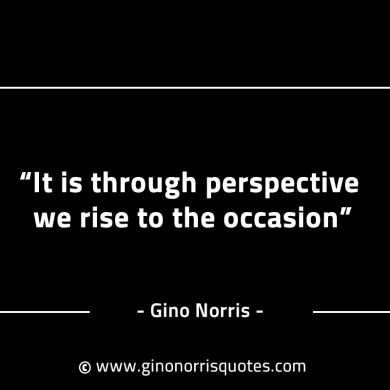 It is through perspective we rise to the occasion GinoNorrisINTJQuotes