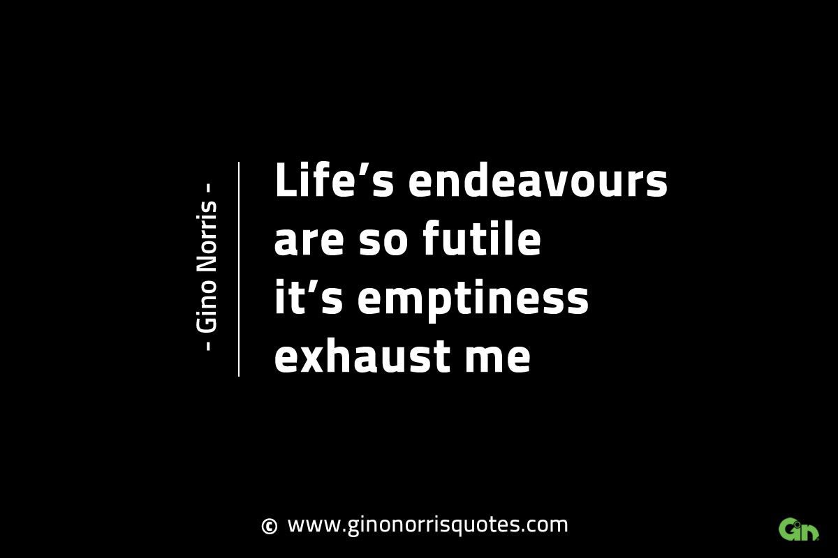 Lifes endeavours are so futile GinoNorrisINTJQuotes