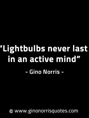 Lightbulbs never last in an active mind GinoNorrisINTJQuotes