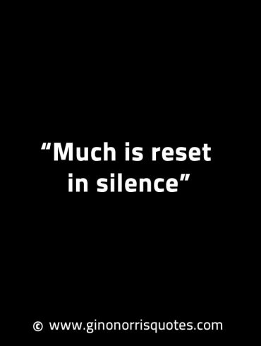 Much is reset in silence GinoNorrisINTJQuotes