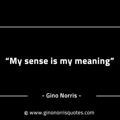 My sense is my meaning GinoNorrisINTJQuotes