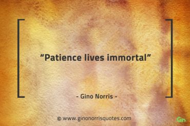 Patience lives immortal GinoNorrisQuotes