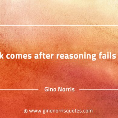 Risk comes after reasoning fails you GinoNorrisQuotes