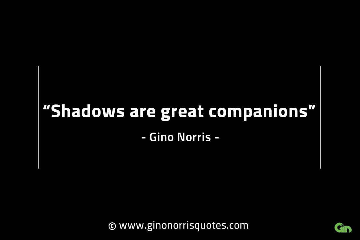 Shadows are great companions GinoNorrisINTJQuotes