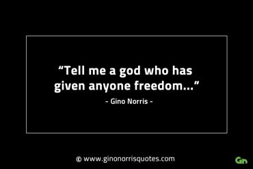 Tell me a god who has given anyone freedom GinoNorrisINTJQuotes