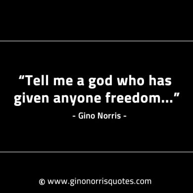 Tell me a god who has given anyone freedom GinoNorrisINTJQuotes