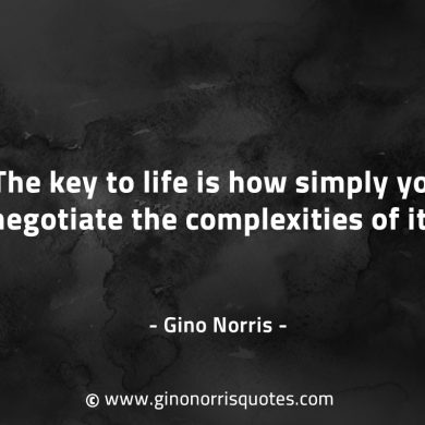 The key to life is how simply you negotiate GinoNorrisQuotes