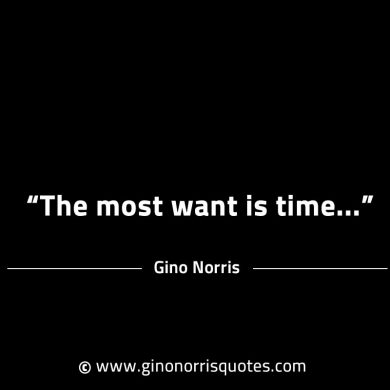 The most want is time GinoNorrisINTJQuotes