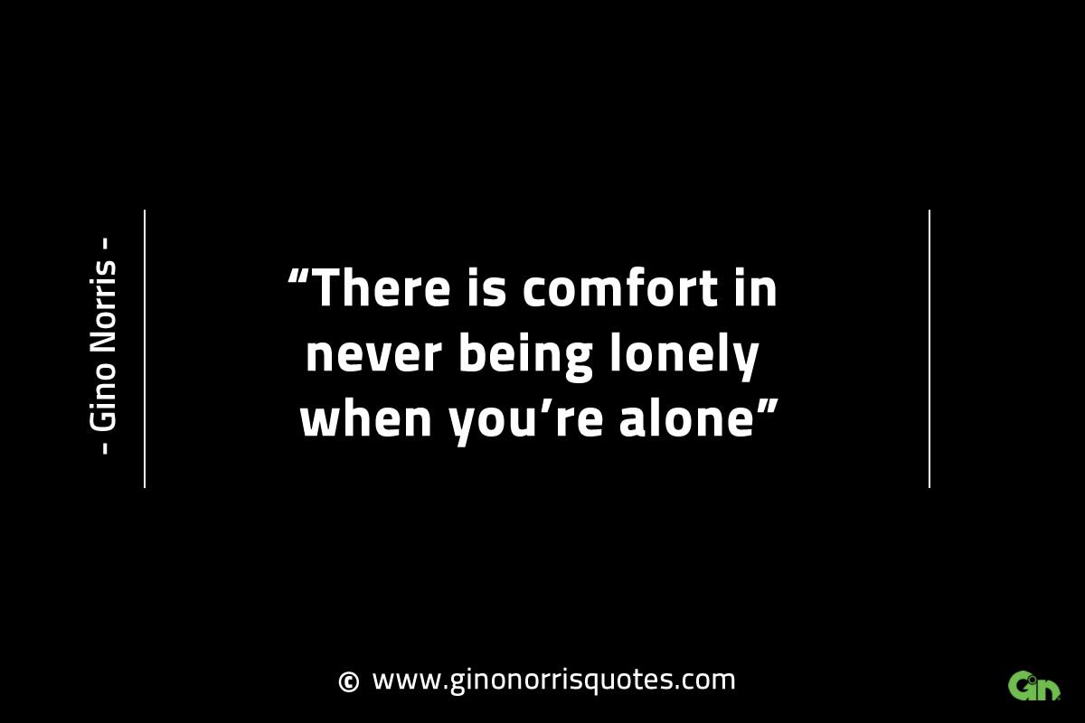 There is comfort in never being lonely GinoNorrisINTJQuotes