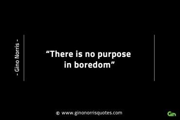 There is no purpose in boredom GinoNorrisINTJQuotes