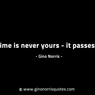 Time is never yours it passes GinoNorrisINTJQuotes