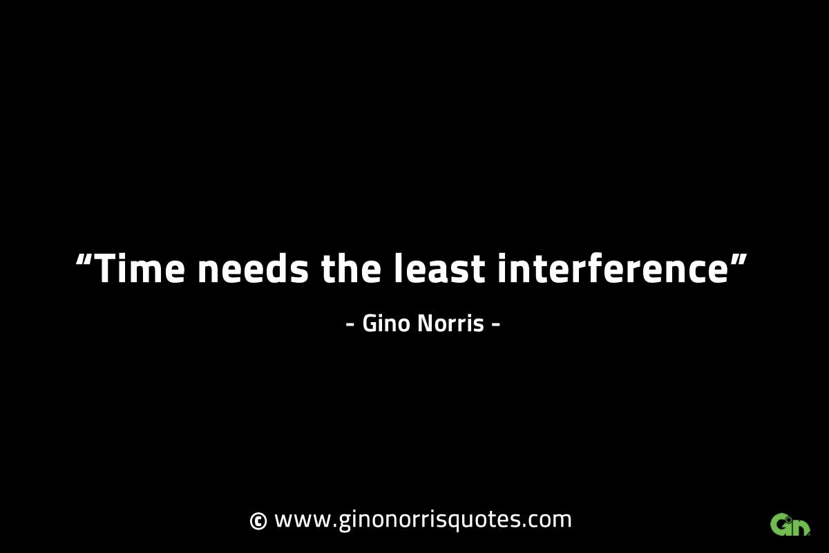 Time needs the least interference GinoNorrisINTJQuotes