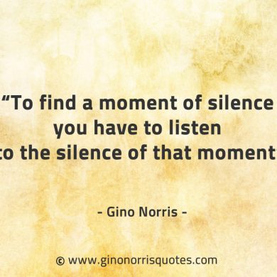 To find a moment of silence GinoNorrisQuotes