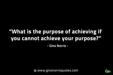 What is the purpose of achieving if you cannot GinoNorrisINTJQuotes