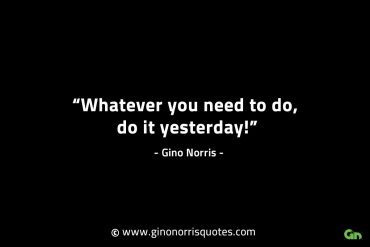 Whatever you need to do do it yesterday GinoNorrisINTJQuotes