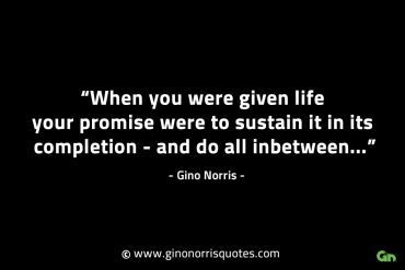 When you were given life GinoNorrisINTJQuotes