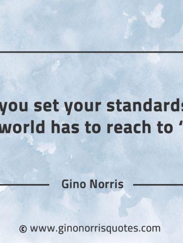 Where you set your standards GinoNorrisQuotes