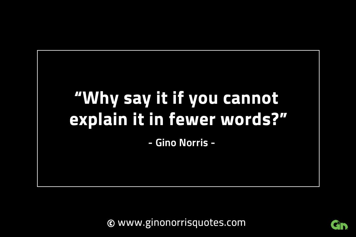 Why say it if you cannot explain it GinoNorrisINTJQuotes