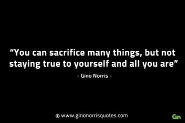 You can sacrifice many things GinoNorrisINTJQuotes