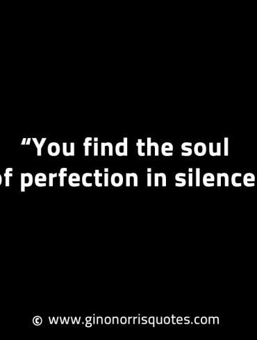 You find the soul of perfection in silence GinoNorrisINTJQuotes