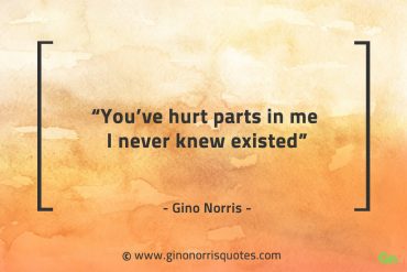 Youve hurt parts in me I never knew existed GinoNorrisQuotes