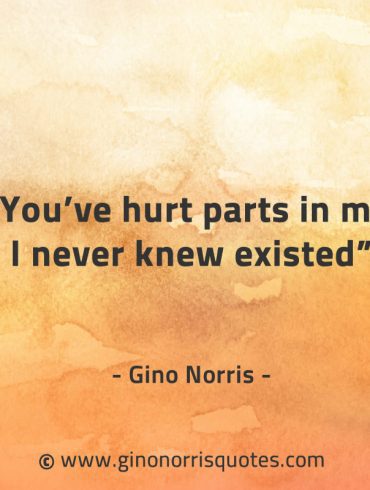 Youve hurt parts in me I never knew existed GinoNorrisQuotes