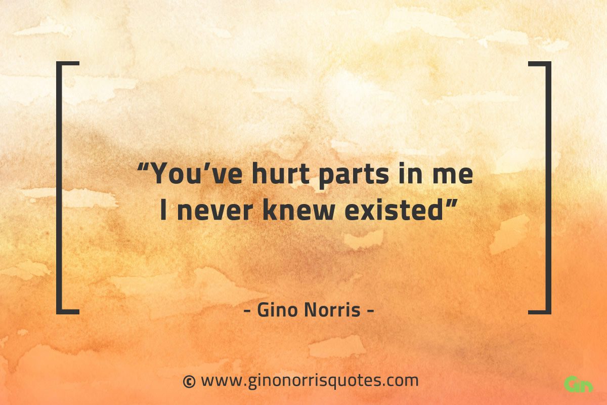 Youve hurt parts in me I never knew existed GinoNorrisQuotes