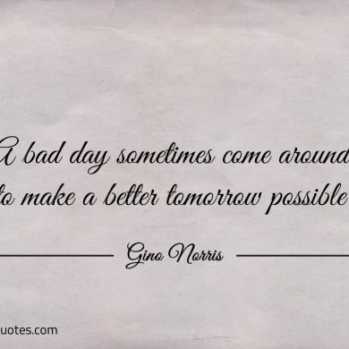 A bad day sometimes come around ginonorrisquotes