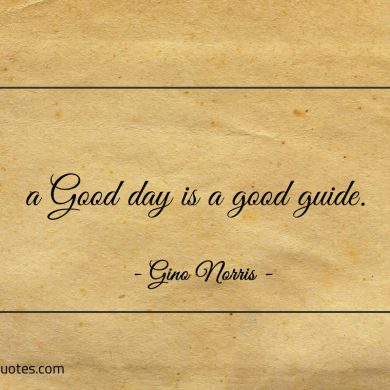 A good day is a good guide ginonorrisquotes