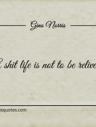 A shit life is not to be relived ginonorrisquotes