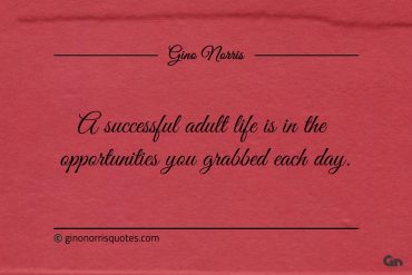 A successful adult life is in the opportunities ginonorrisquotes