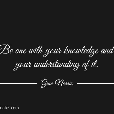 Be one with your knowledge ginonorrisquotes