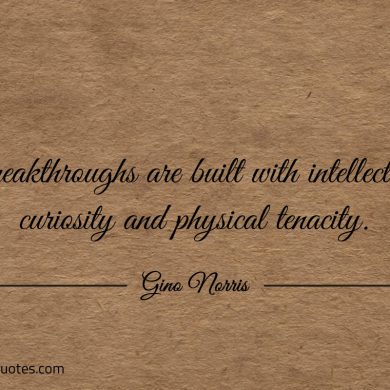 Breakthroughs are built ginonorrisquotes