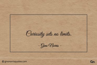 Curiosity sets no limits ginonorrisquotes