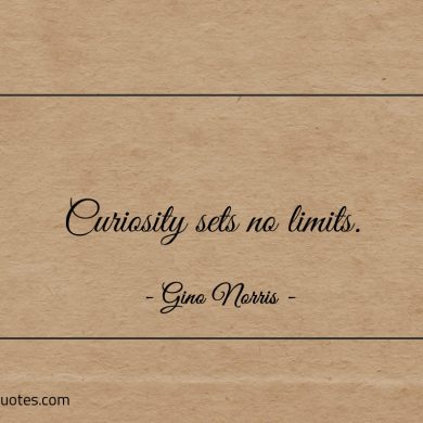 Curiosity sets no limits ginonorrisquotes