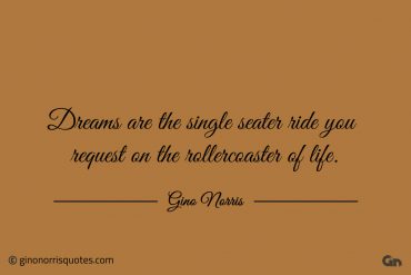 Dreams are the single seater ride ginonorrisquotes