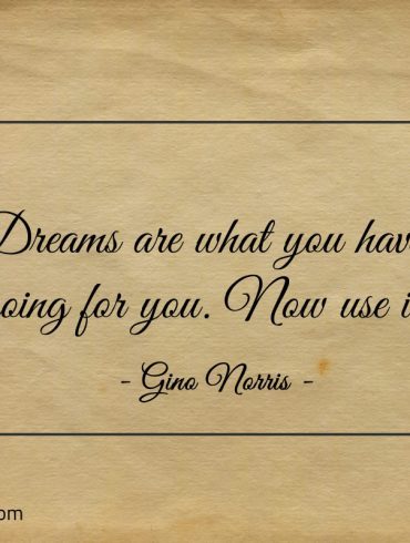 Dreams are what you have going for you ginonorrisquotes