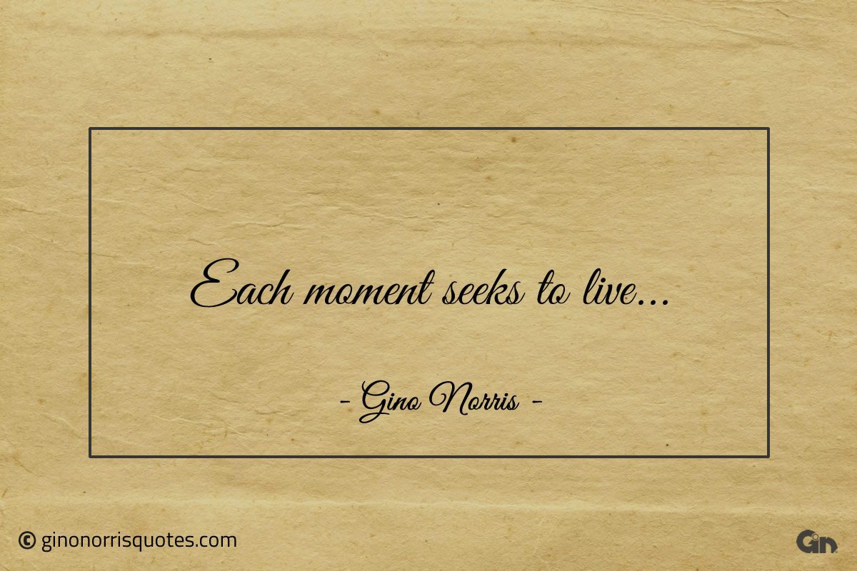 Each moment seeks to live ginonorrisquotes