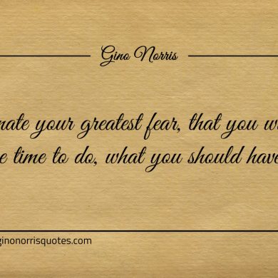 Eliminate your greatest fear ginonorrisquotes