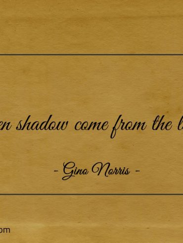 Even shadow come from the light ginonorrisquotes