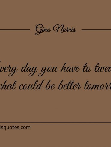 Every day you have to tweak at what could be better tomorrow ginonorrisquotes