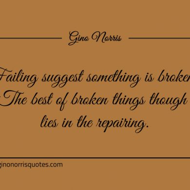 Failing suggest something is broken ginonorrisquotes