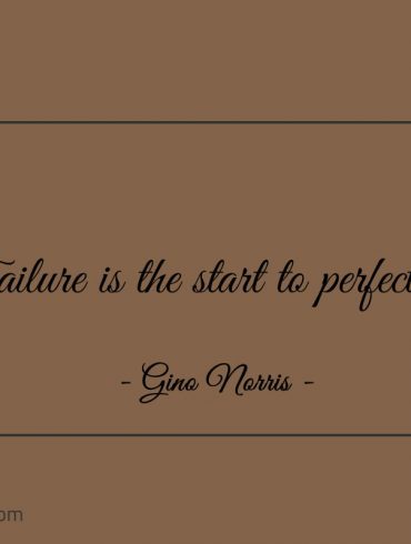 Failure is the start to perfection ginonorrisquotes