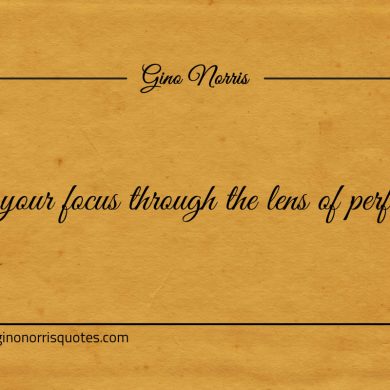 Fix your focus through the lens of perfection ginonorrisquotes