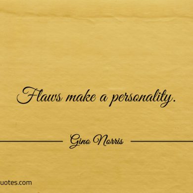 Flaws make a personality ginonorrisquotes