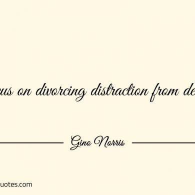 Focus on divorcing distraction from destiny ginonorrisquotes